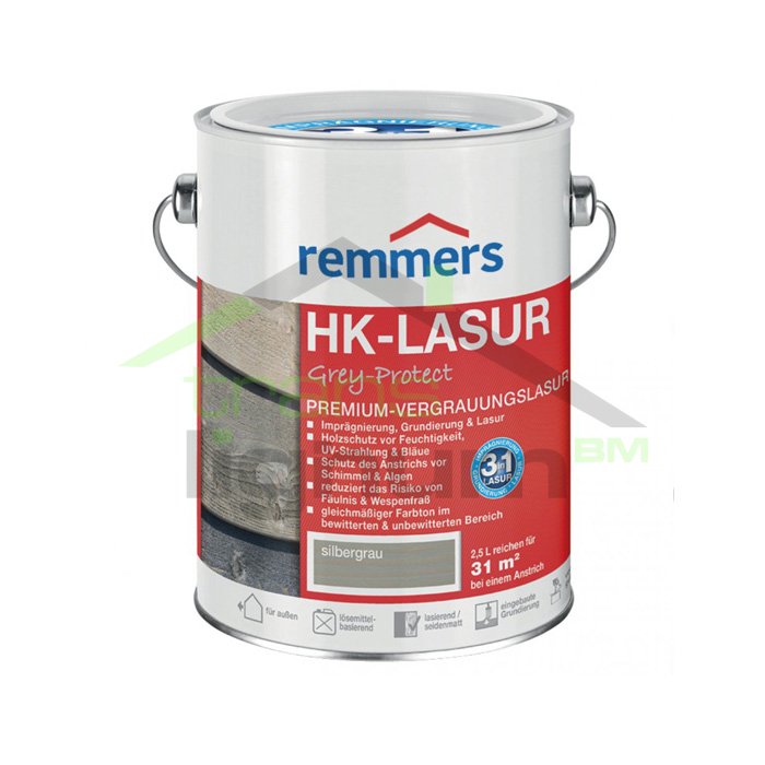 HK lazura Grey-Protect - Vyber odstín: Platinově šedá*, Zvol velikost: 2,5 l