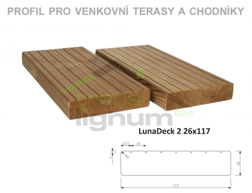 Thermowood borovice LunaDeck 2 26 x 117mm