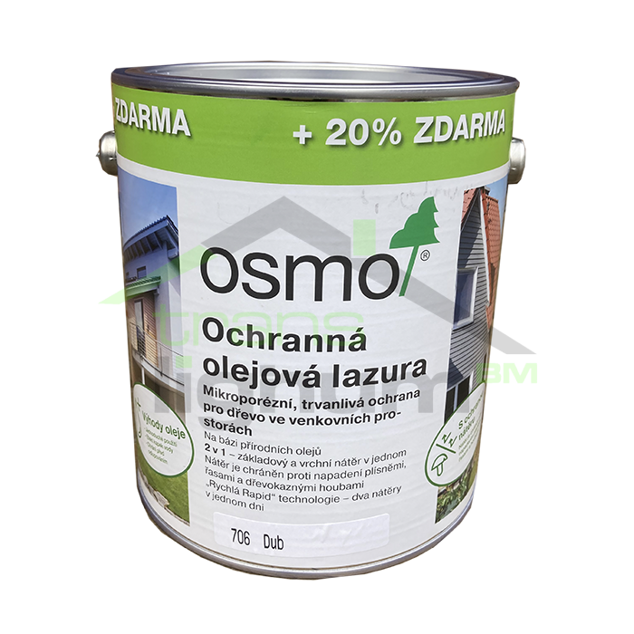 Ochranná olejová lazura akce 3 l za cenu 2,5 l - Vyber odstín: 706 Dub, Zvol velikost: 3 l